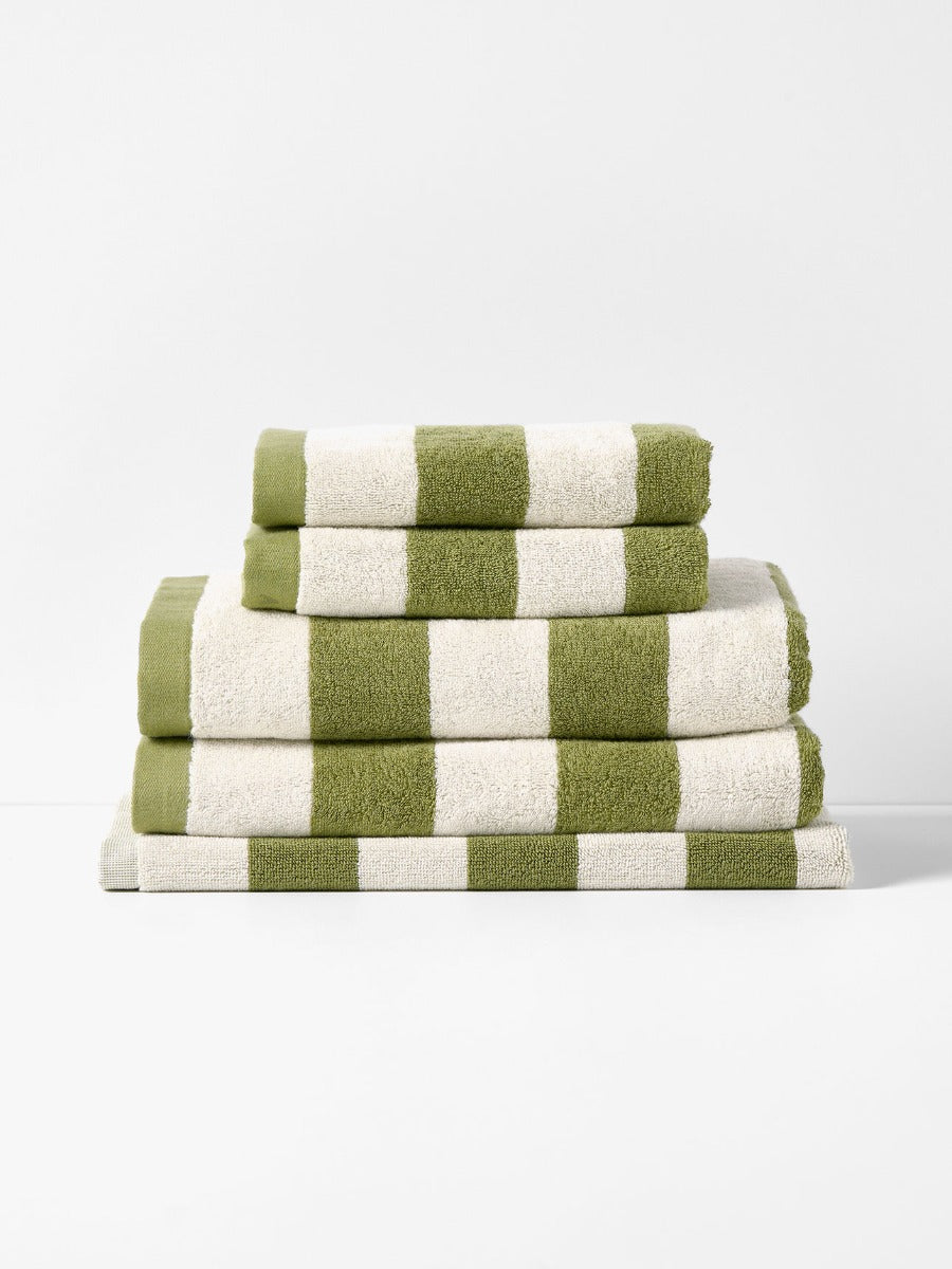 Riviera Stripe Towel Set in Caper