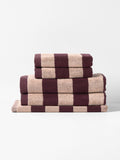 Riviera Stripe Towel Set in Mulberry