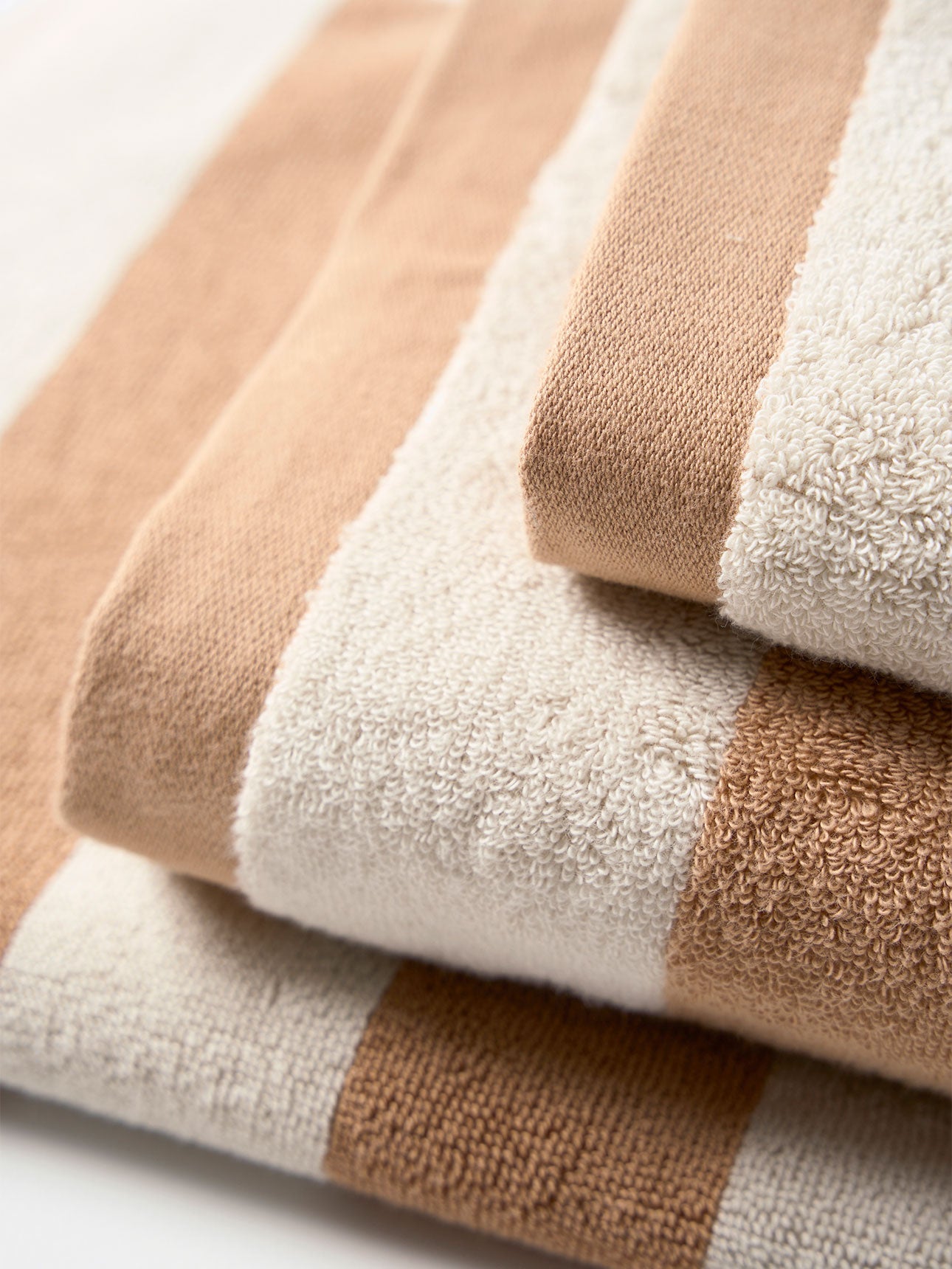 Riviera Stripe Towel Set in Pecan
