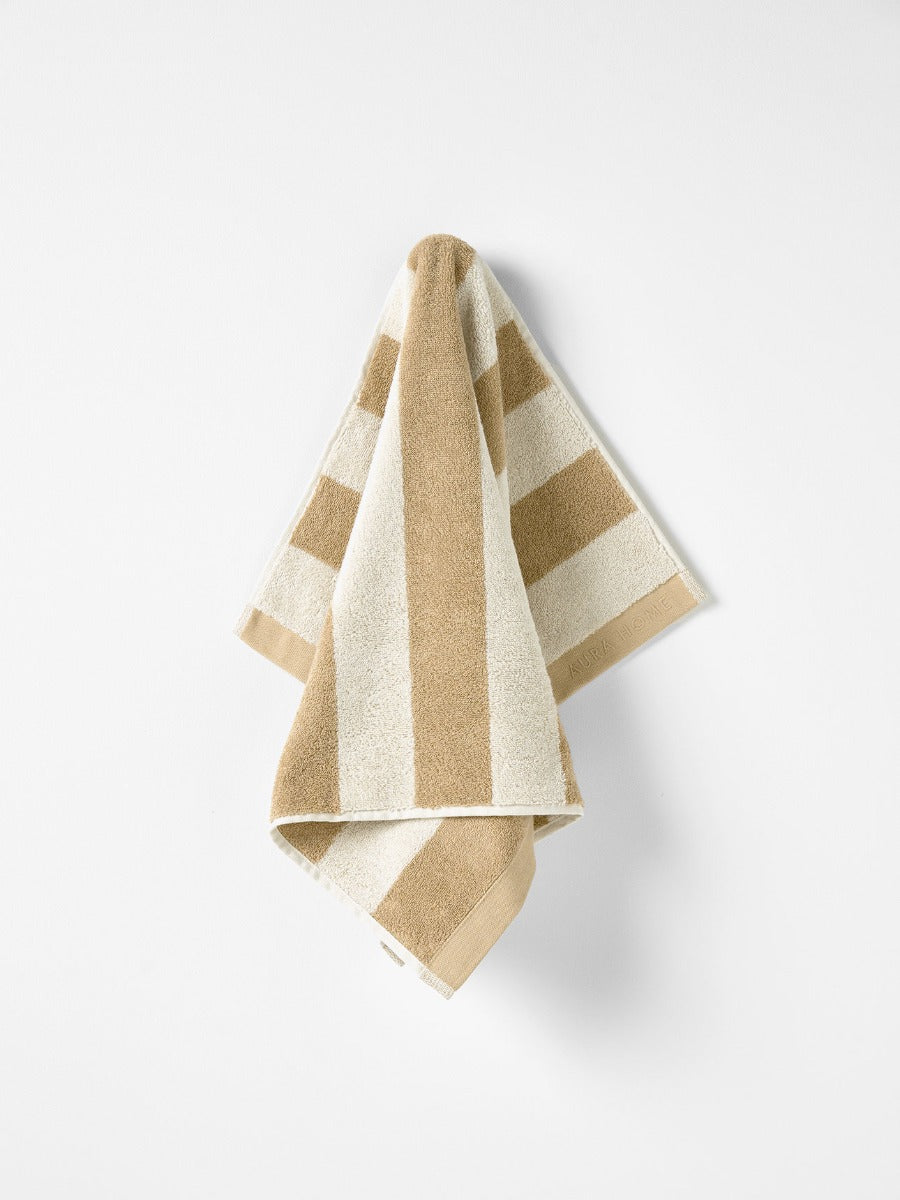 Riviera Stripe Hand Towel in Caramel