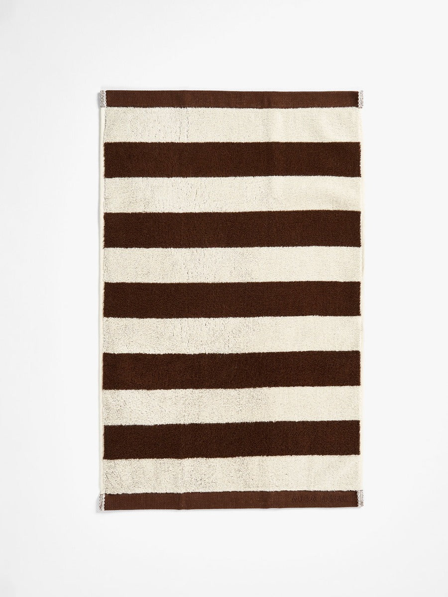 Riviera Stripe Towel Set in Chocolate