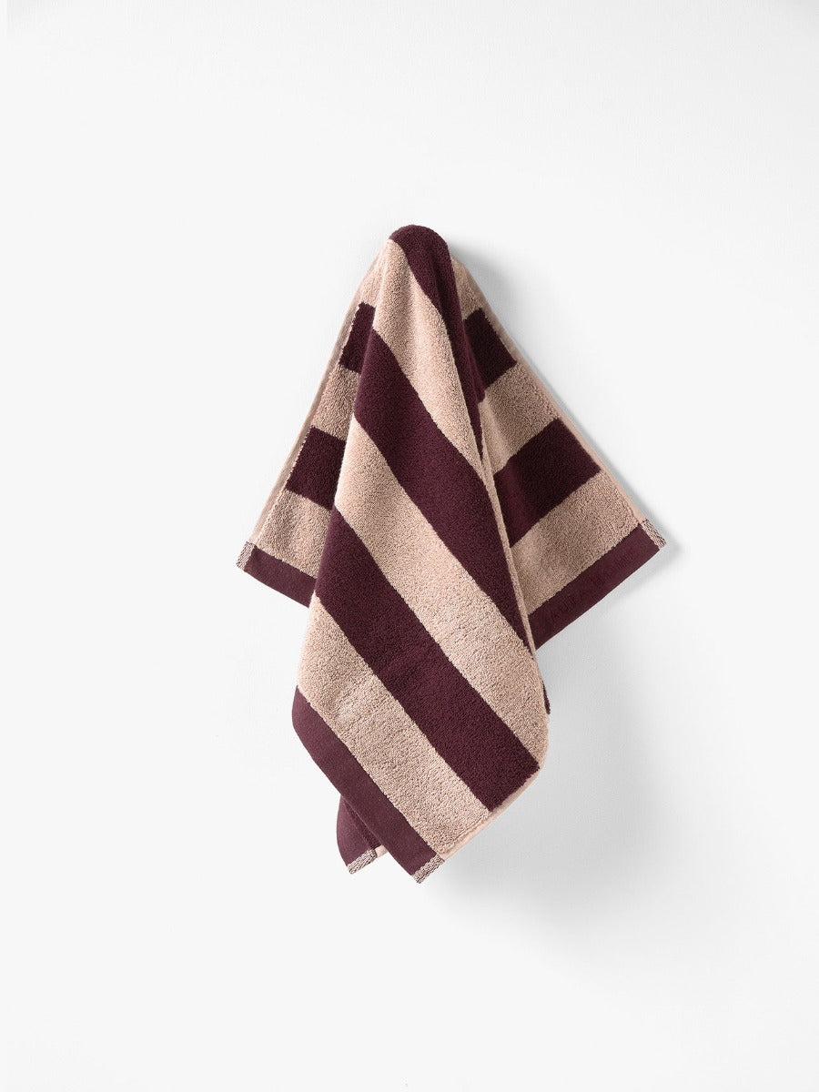 Riviera Stripe Towel Set in Mulberry