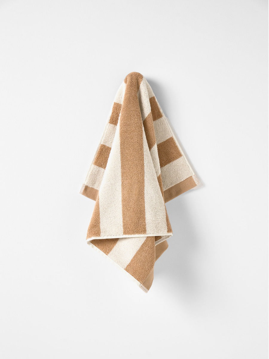 Riviera Stripe Hand Towel in Pecan