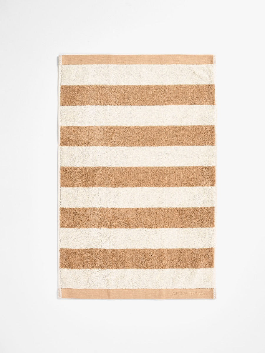 Riviera Stripe Hand Towel in Pecan