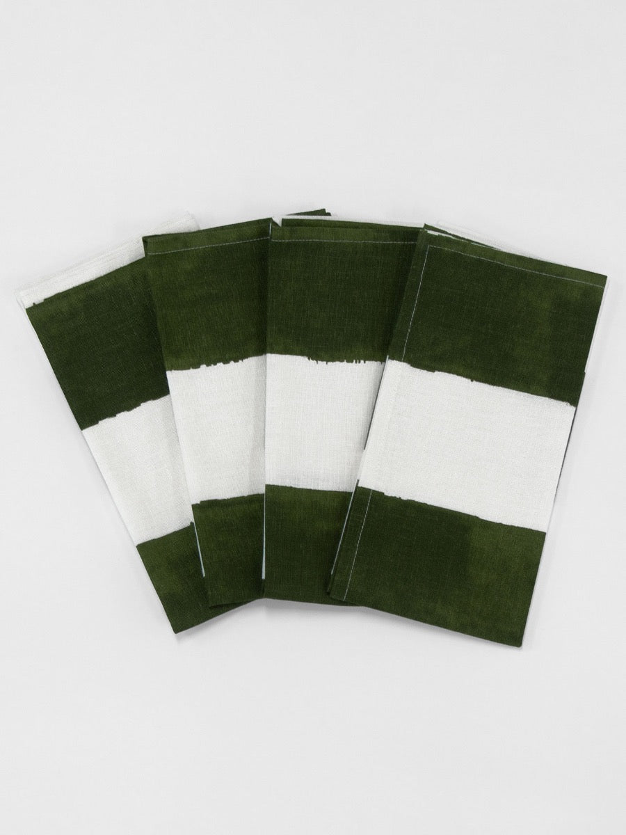 Riviera Stripe Napkins in Khaki - Set of 4
