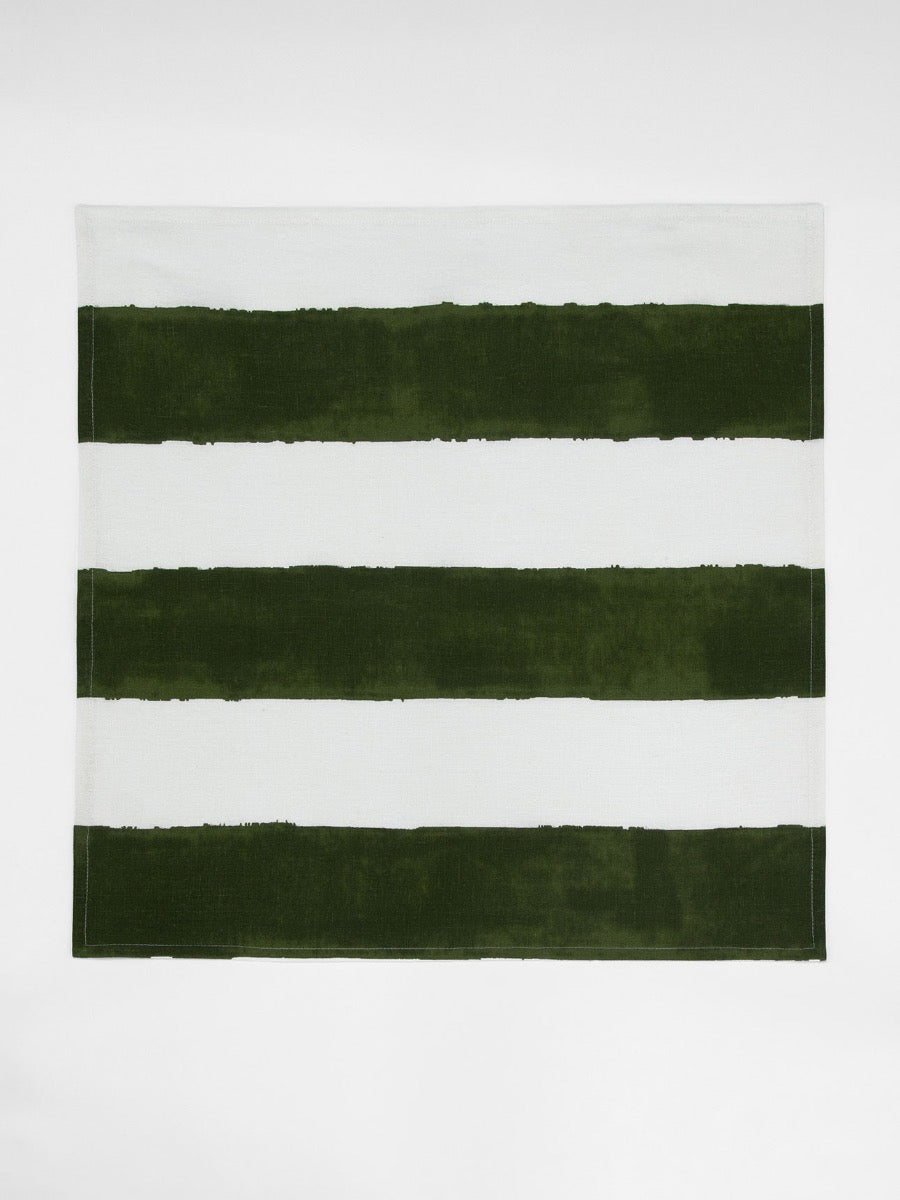 Riviera Stripe Napkins in Khaki - Set of 4
