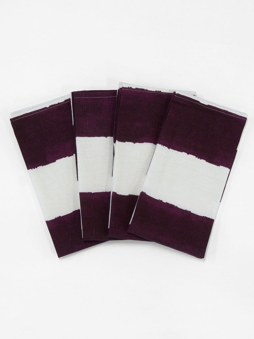 Riviera Stripe Napkins in Mulberry - Set of 4