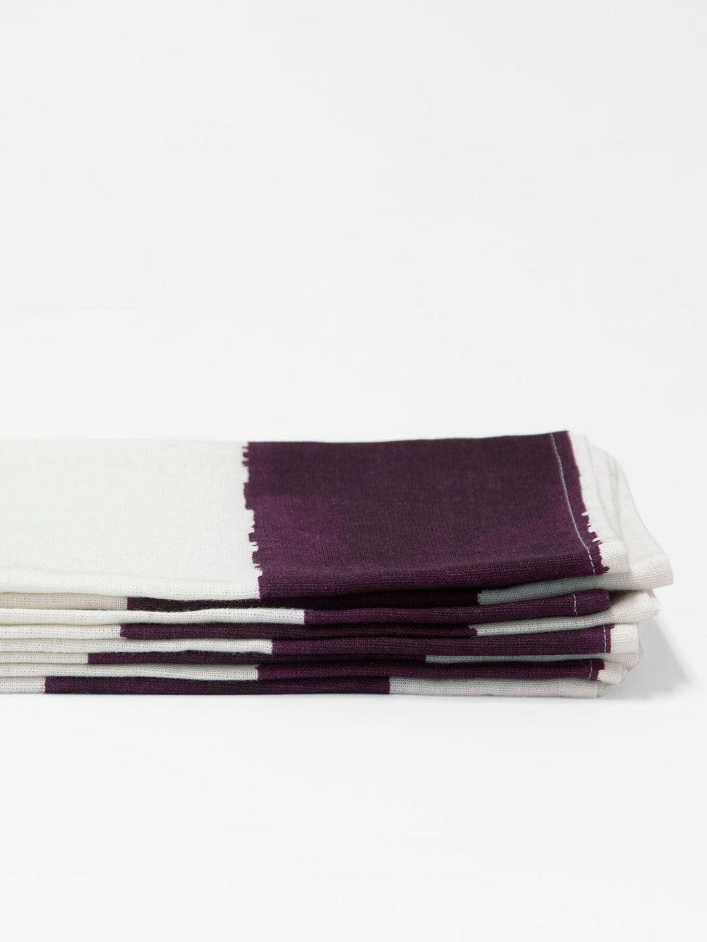 Riviera Stripe Napkins in Mulberry - Set of 4