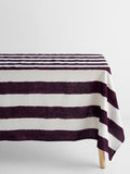 Riviera Stripe Tablecloth in Mulberry