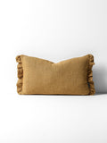 Ruffle Linen Cushion in Bronze