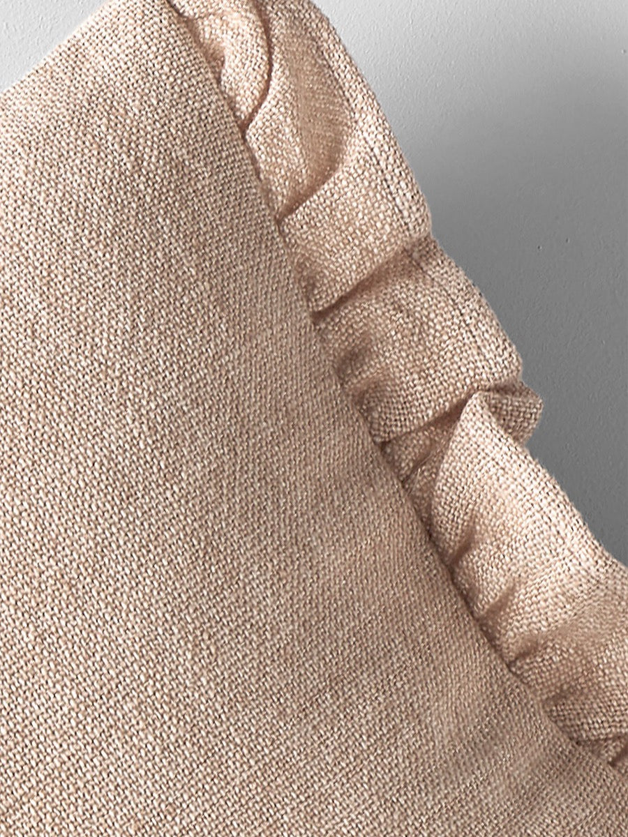 Ruffle Linen Cushion in Shell