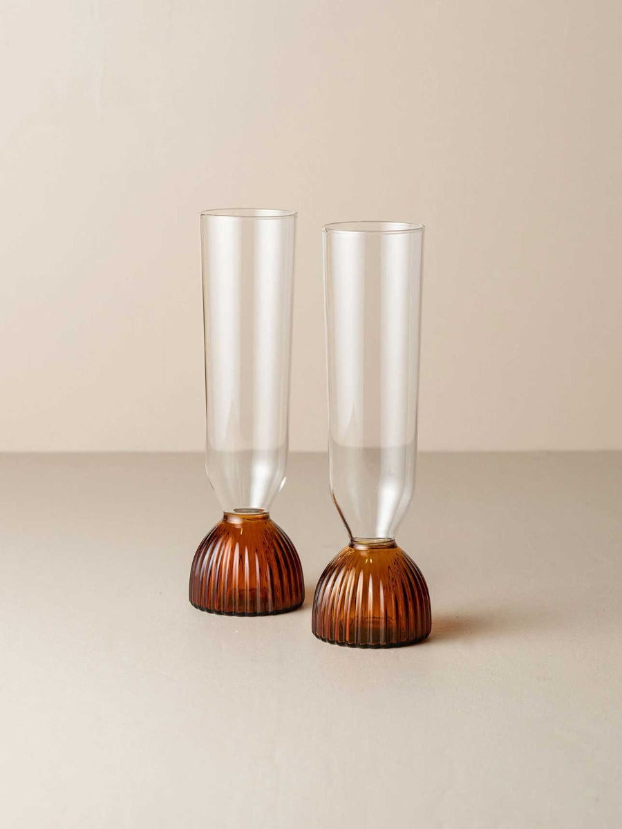 Kairos Champagne Flute Set in Amber