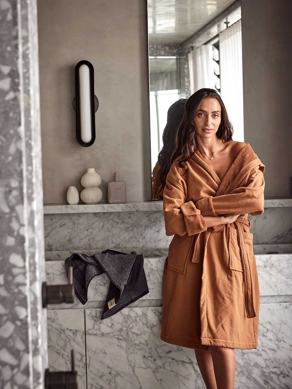 Vintage Washed Robe in Terracotta - S/M