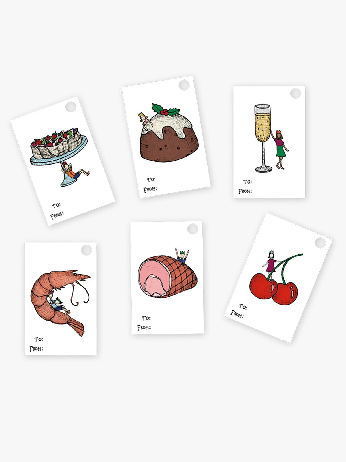 Christmas Lunch Gift Tags - Set of 6