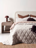 Ticking Stripe Coverlet in Chocolate