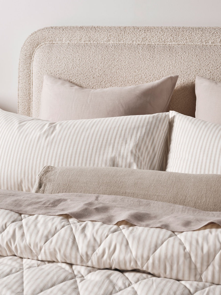 Ticking Stripe Coverlet in Natural