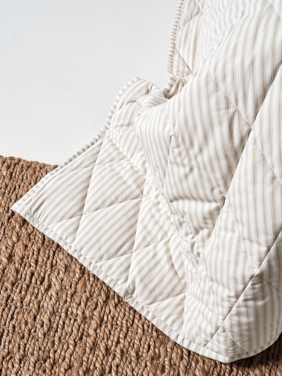 Ticking Stripe Coverlet in Natural