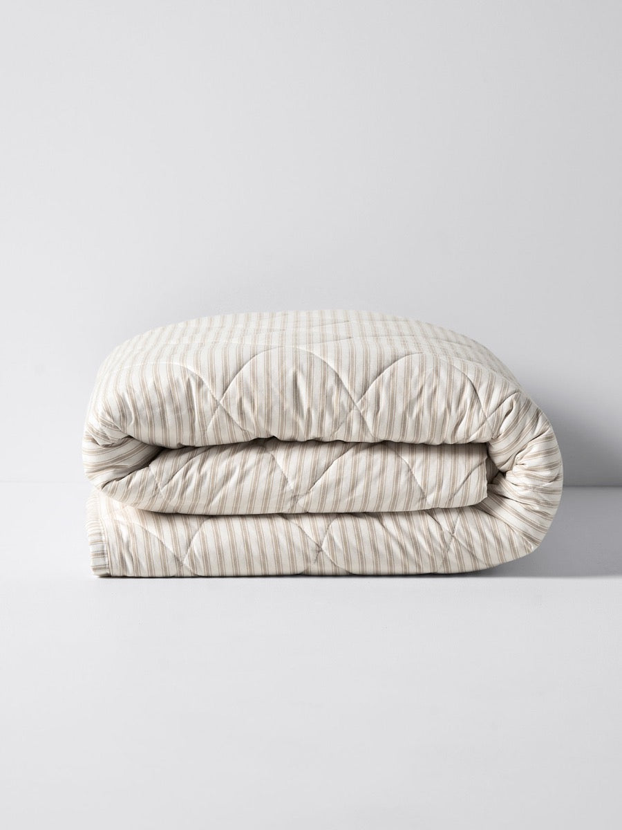 Ticking Stripe Coverlet in Natural