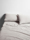 Ticking Stripe Sheet Set in Chocolate