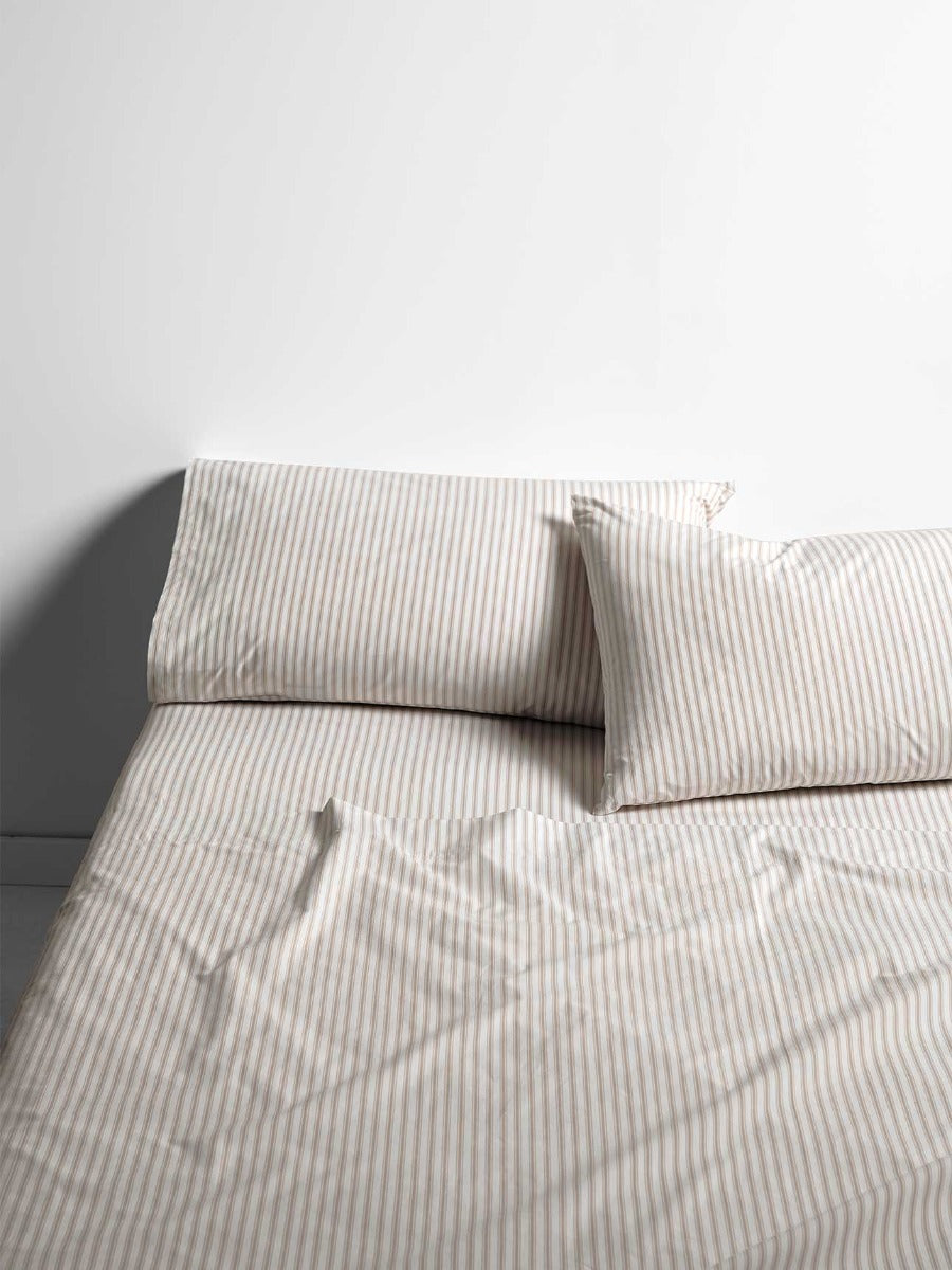 Ticking Stripe Sheet Set in Natural