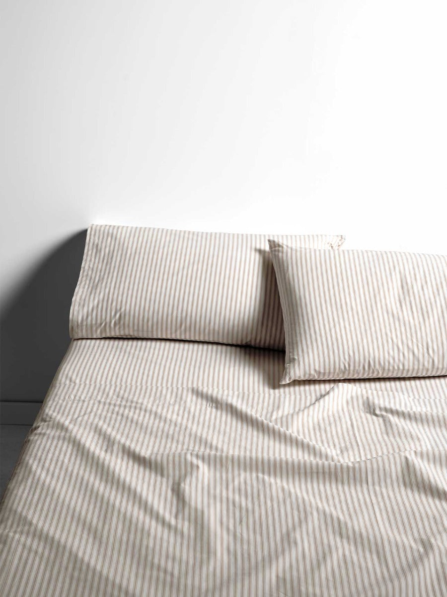 Ticking Stripe Sheet Set in Natural