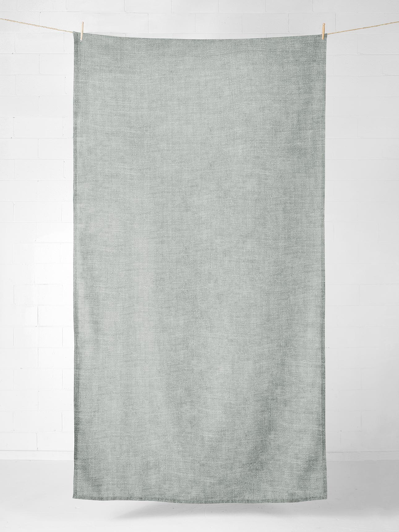 Vintage Linen Tablecloth in Limestone