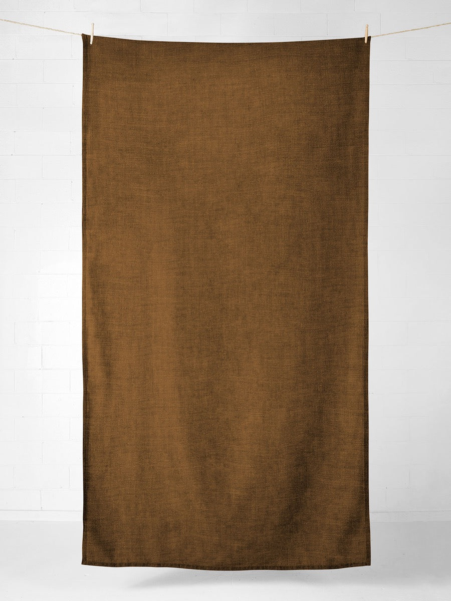 Vintage Linen Tablecloth in Tobacco