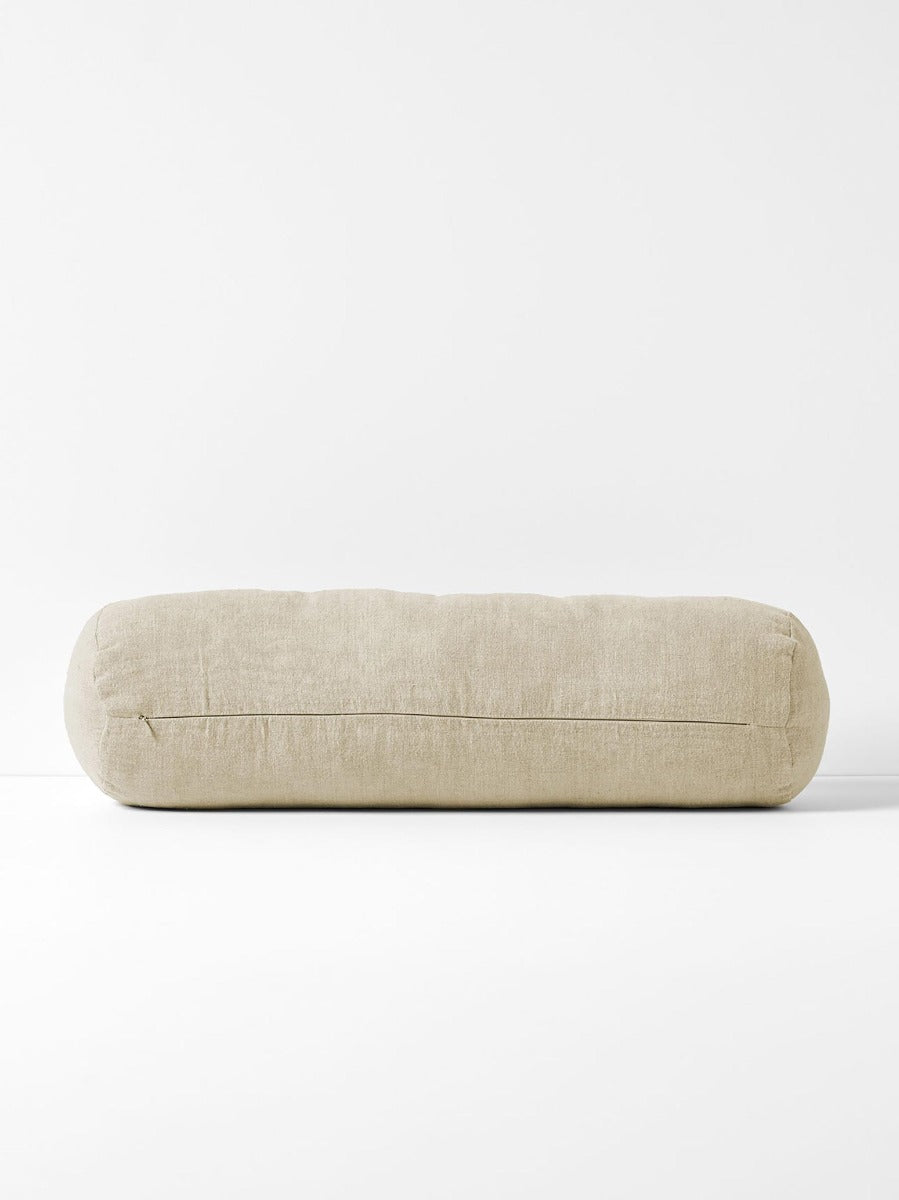 Vintage Linen Bolster in Natural