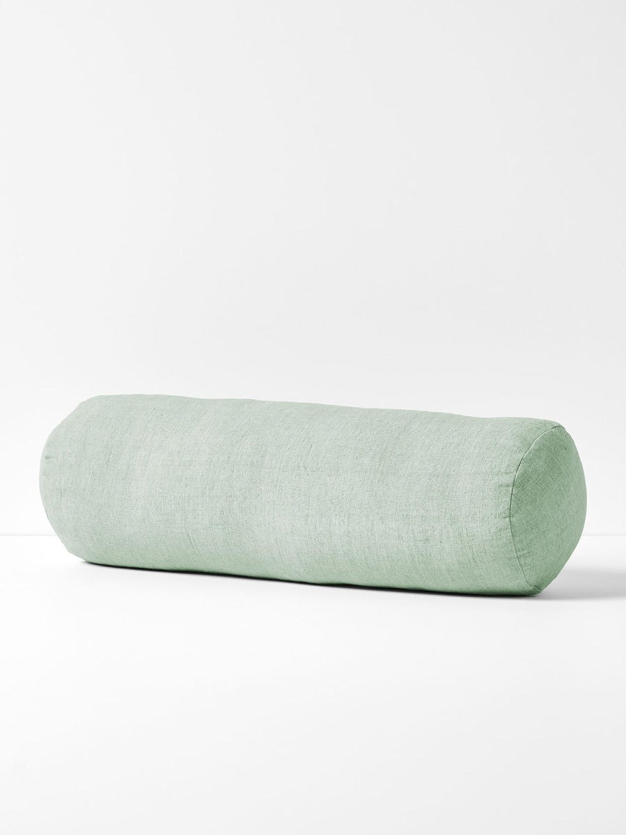 Vintage Linen Bolster in Sage