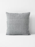 Vintage Linen Fringe Square Cushion in Smoke