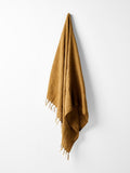 Vintage Linen Fringe Throw in Bronze