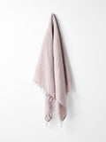 Vintage Linen Fringe Throw in Dusk