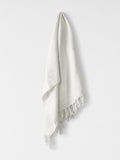 Vintage Linen Fringe Throw in Marshmallow