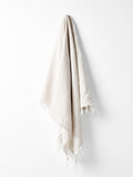 Vintage Linen Fringe Throw in Sand
