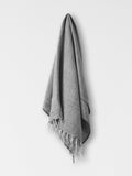 Vintage Linen Fringe Throw in Smoke