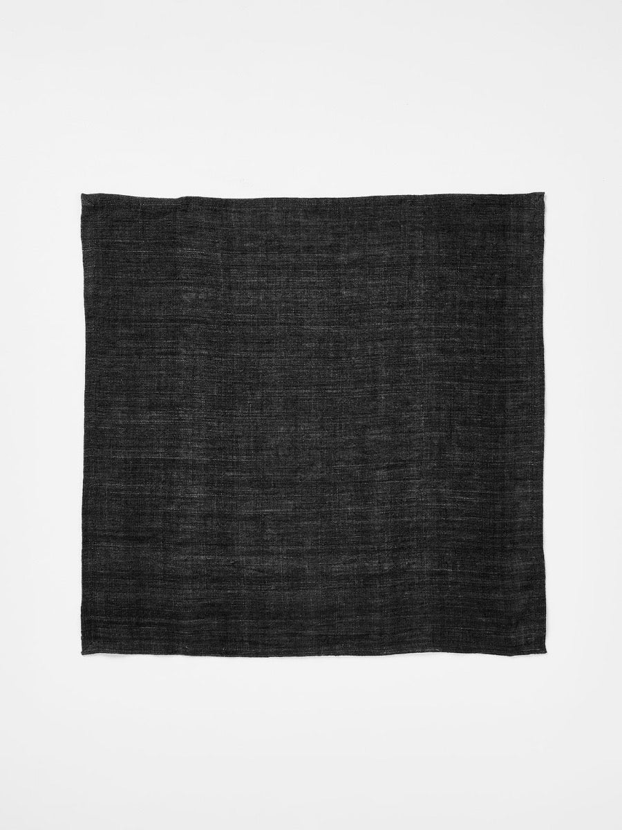 Vintage Linen Napkins in Black - Set of 4