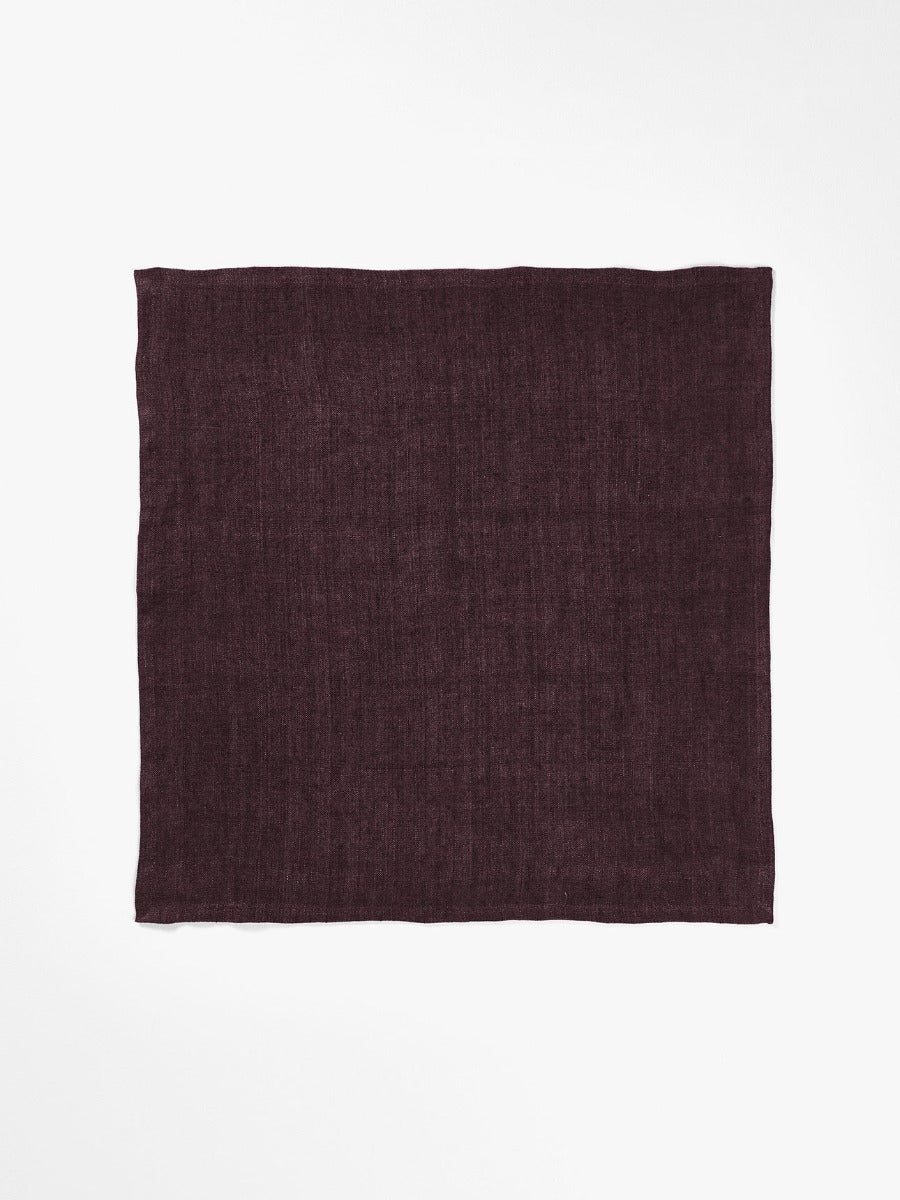 Vintage Linen Napkins in Mulberry - Set of 4