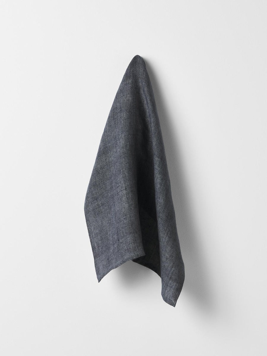 Vintage Linen Napkins in Charcoal - Set of 4