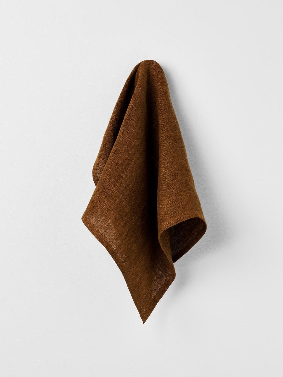 Vintage Linen Napkins in Tobacco - Set of 4