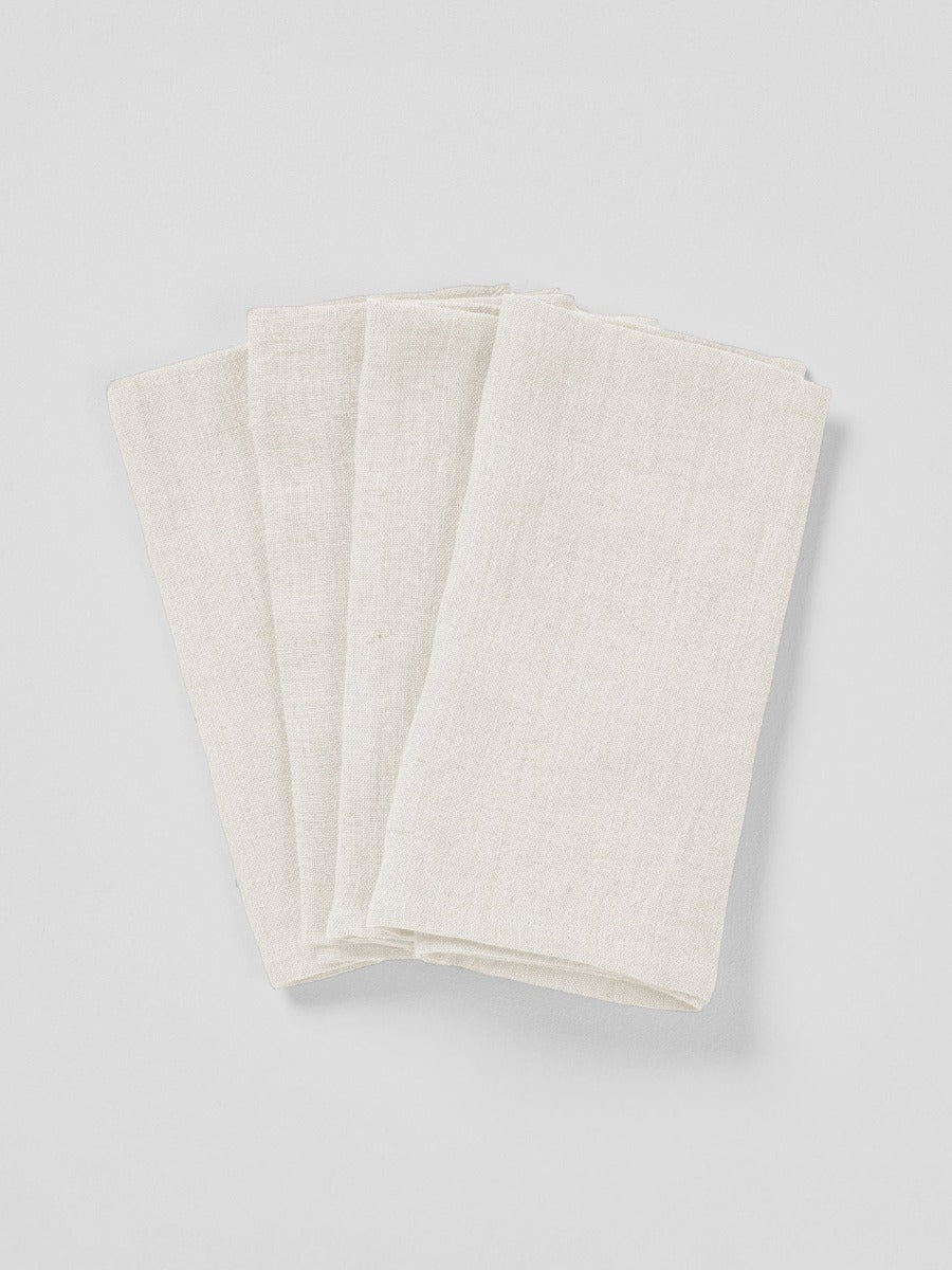 Vintage Linen Napkins in Sand - Set of 4