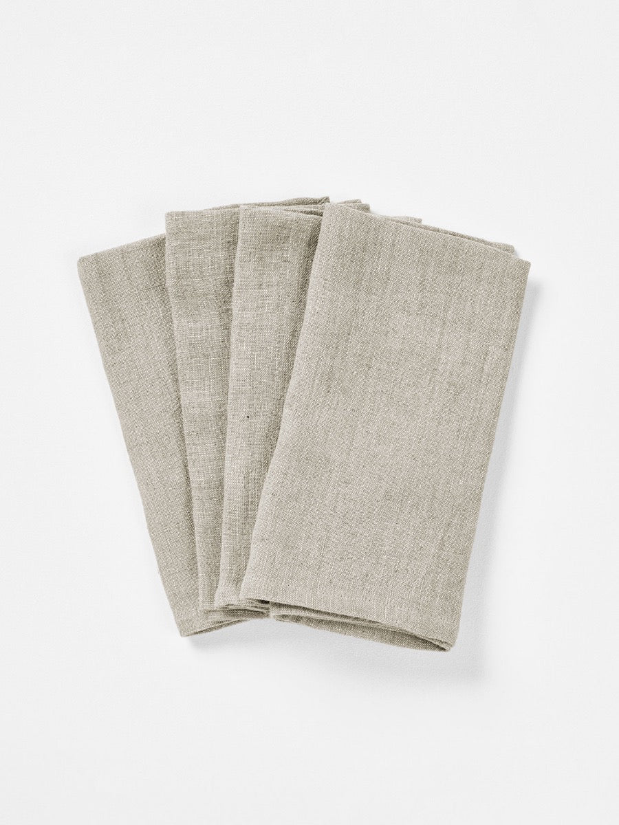 Vintage Linen Napkins in Natural - Set of 4