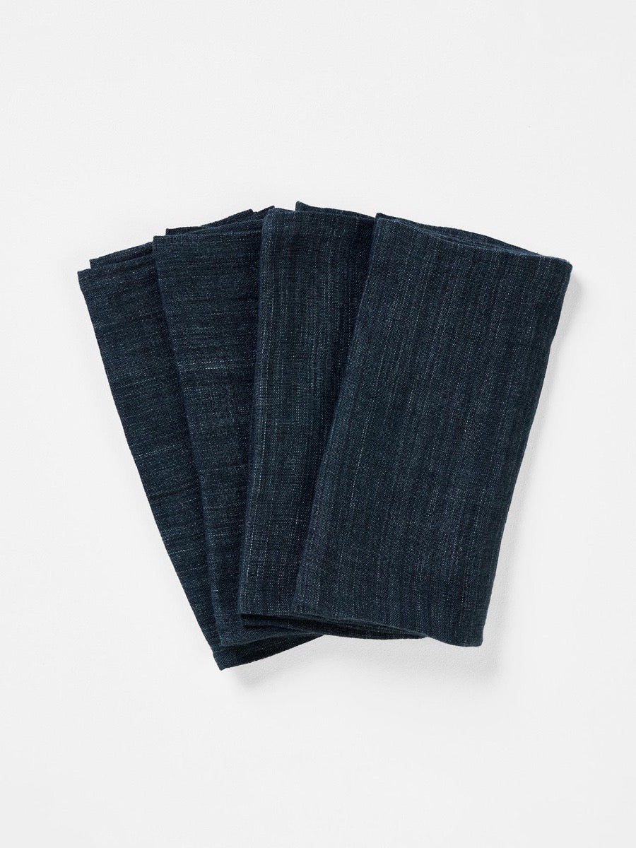 Vintage Linen Napkins in Slate - Set of 4