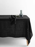 Vintage Linen Tablecloth in Black