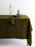 Vintage Linen Tablecloth in Khaki