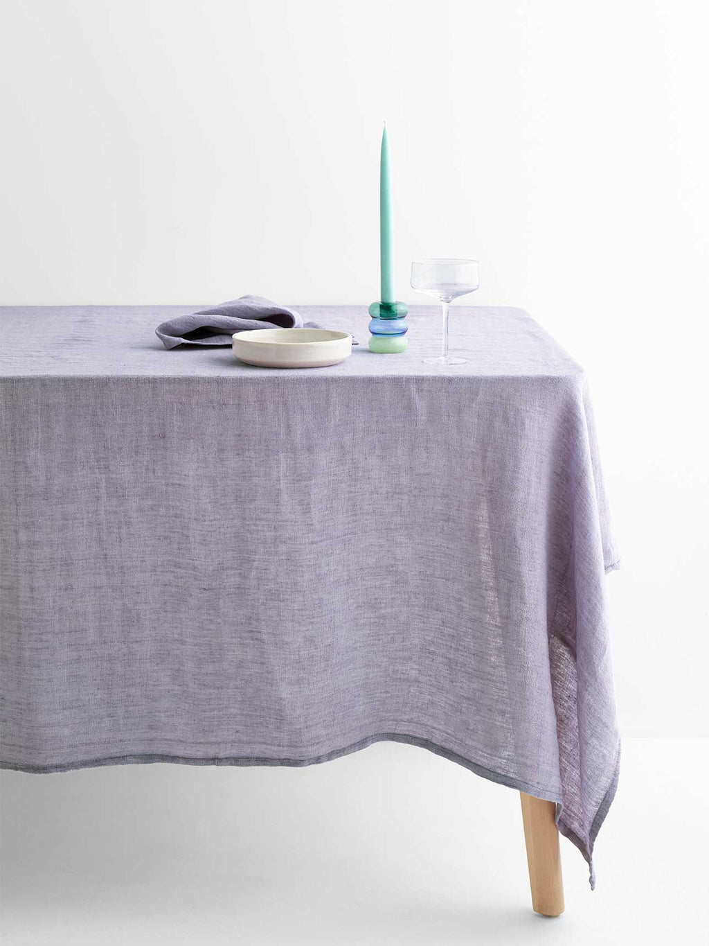 Vintage Linen Tablecloth in Lavender
