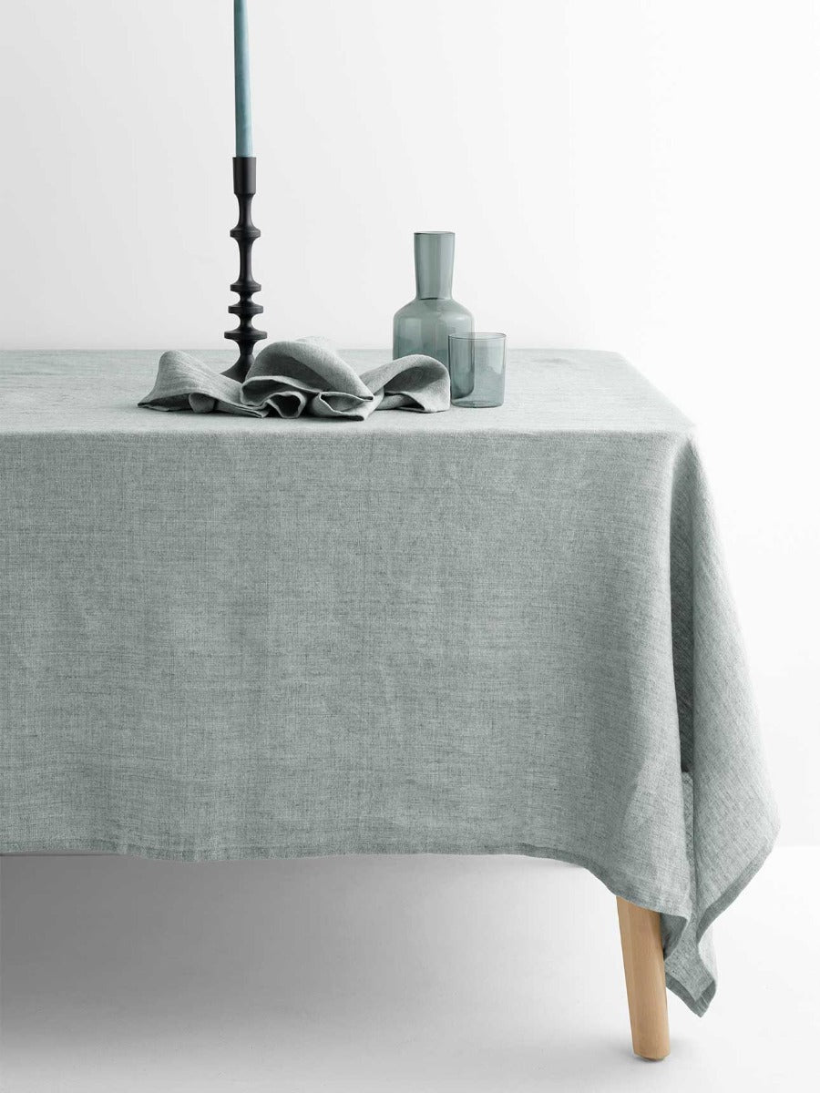 Vintage Linen Tablecloth in Limestone