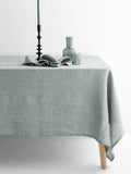 Vintage Linen Tablecloth in Limestone