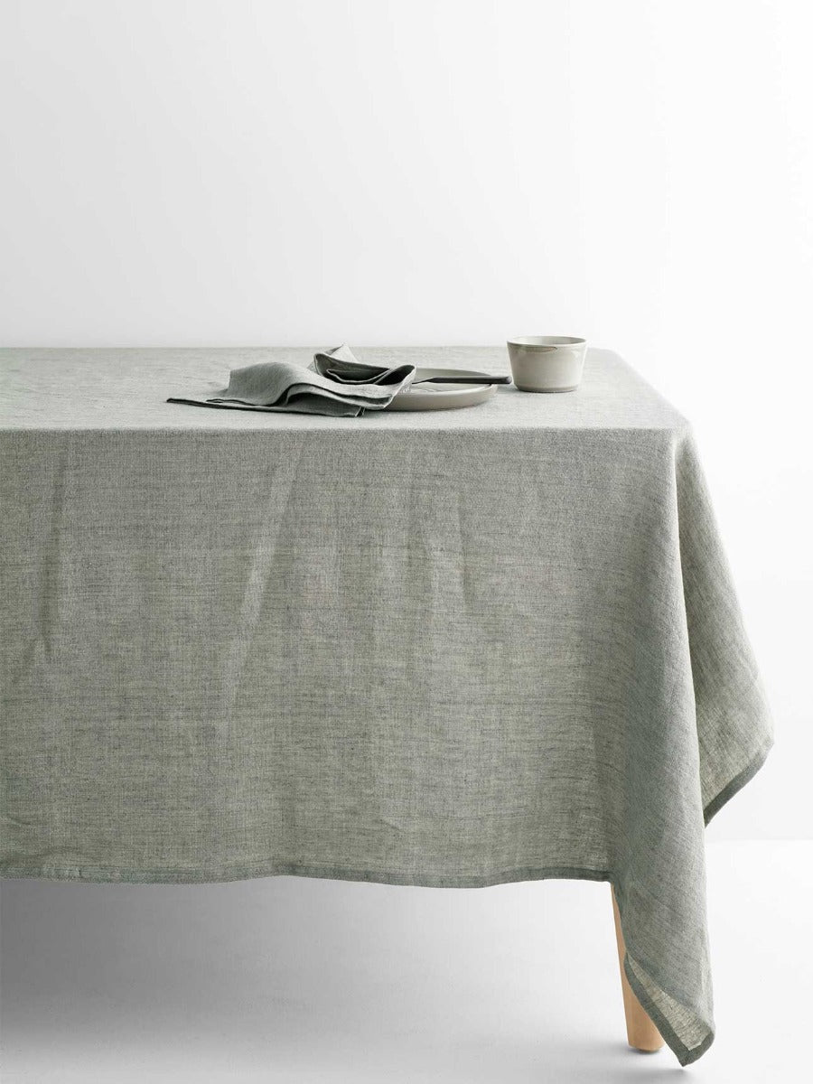 Vintage Linen Tablecloth in Mink