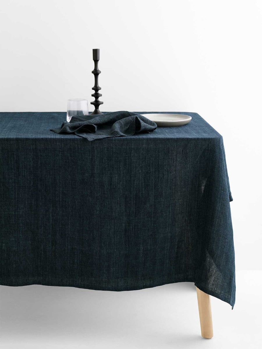 Vintage Linen Tablecloth in Slate