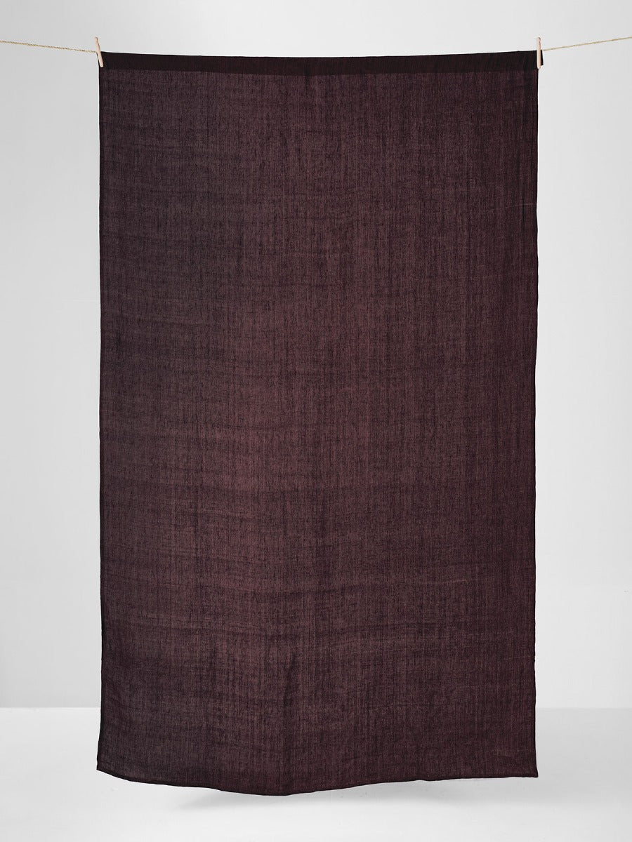 Vintage Linen Tablecloth in Mulberry